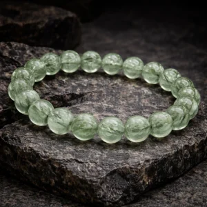 Green Rutilated Quartz bracelet for Wood element career success and creativity