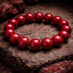 Cinnabar bracelet for Fire element protection and vitality
