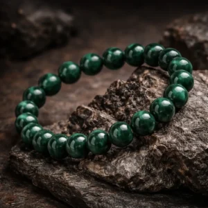 Malachite crystal bracelet for Wood element growth and protection
