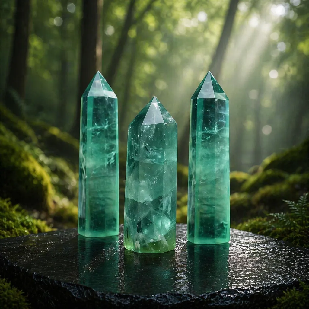 Green Fluorite Crystal Point - Wood Element for Clarity and New Beginnings