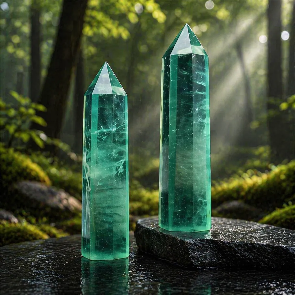 Green Fluorite Crystal Point - Wood Element for Clarity and New Beginnings