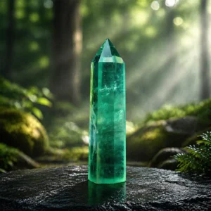 Green Fluorite Crystal Point - Wood Element for Clarity and New Beginnings