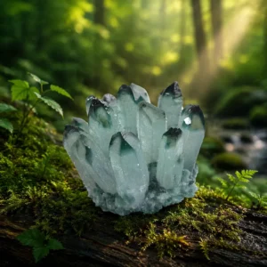 Green Quartz Cluster - Wood Element Crystal for Wealth and Career Success
