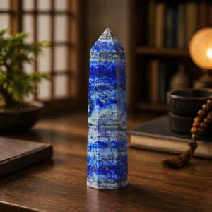 Lapis Lazuli point placed on north side of home for Water Element feng shui