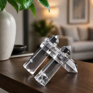 Clear Quartz point placed on west side of home for Metal Element feng shui