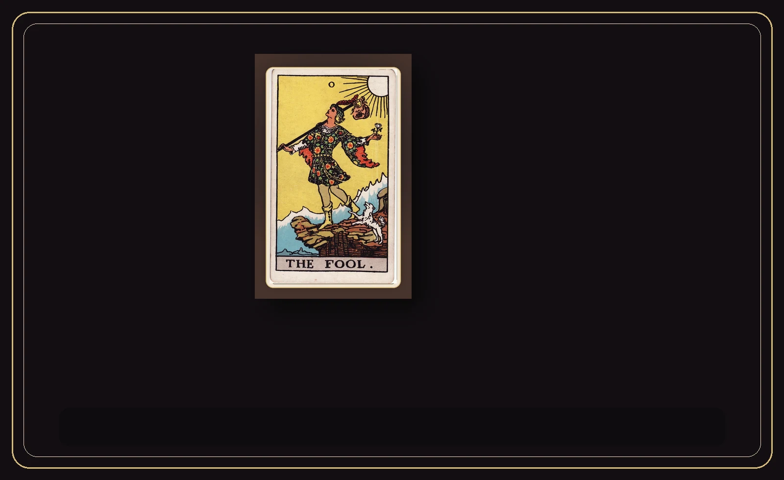 Single-card tarot preview with one centered tarot card